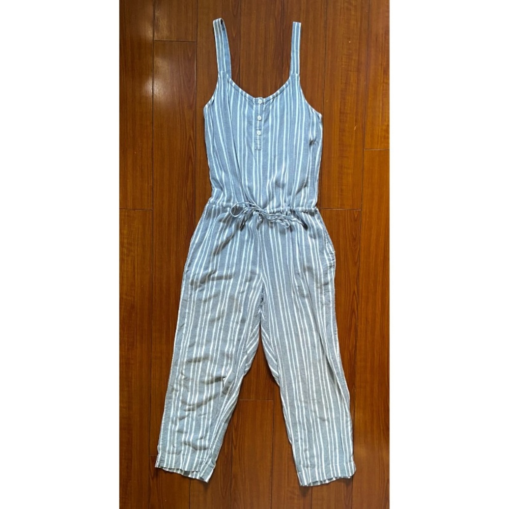 Heather Grey Stripped Rails Romper